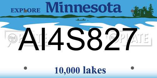 AI4S827 Minnesota License Plate