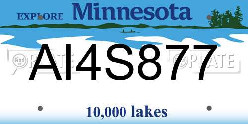 AI4S877 Minnesota License Plate