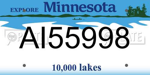 AI55998 Minnesota License Plate