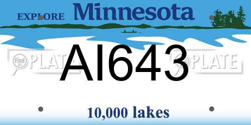 AI643 Minnesota License Plate