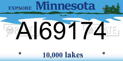 AI69174 Minnesota License Plate