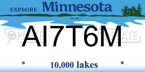 AI7T6M Minnesota License Plate