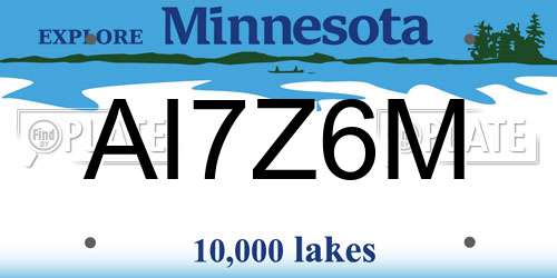 AI7Z6M Minnesota License Plate