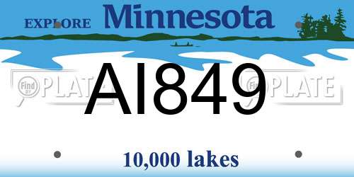 AI849 Minnesota License Plate