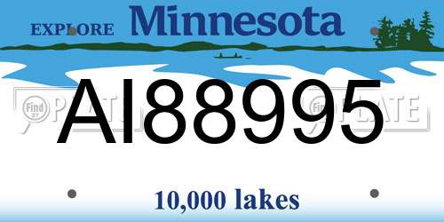 AI88995 Minnesota License Plate