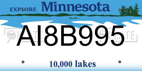 AI8B995 Minnesota License Plate