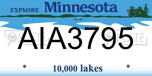 AIA3795 Minnesota License Plate