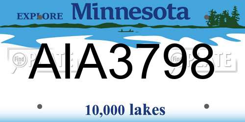 AIA3798 Minnesota License Plate