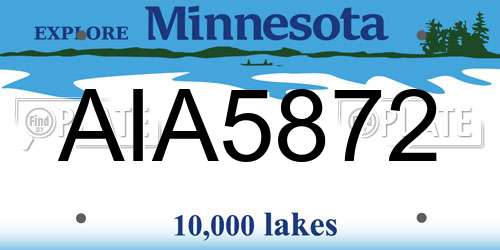 AIA5872 Minnesota License Plate