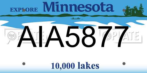 AIA5877 Minnesota License Plate