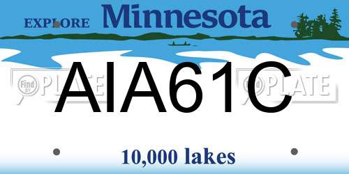 AIA61C Minnesota License Plate