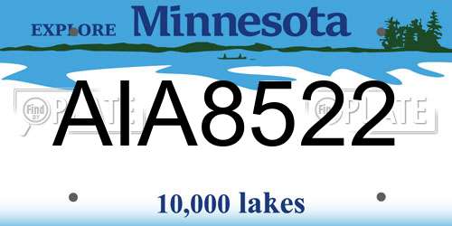 AIA8522 Minnesota License Plate