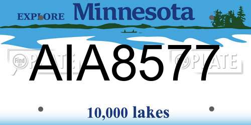 AIA8577 Minnesota License Plate