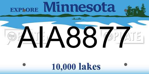 AIA8877 Minnesota License Plate
