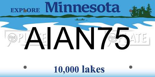 AIAN75 Minnesota License Plate