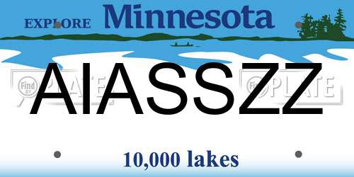 AIASSZZ Minnesota License Plate