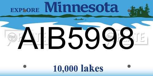 AIB5998 Minnesota License Plate