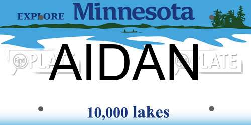 AIDAN Minnesota License Plate
