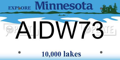 AIDW73 Minnesota License Plate
