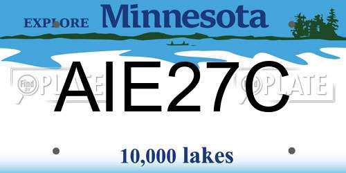 AIE27C Minnesota License Plate