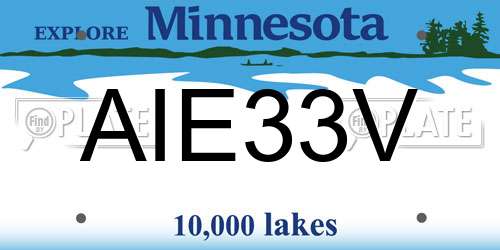 AIE33V Minnesota License Plate