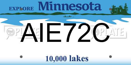 AIE72C Minnesota License Plate
