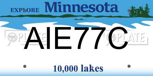 AIE77C Minnesota License Plate