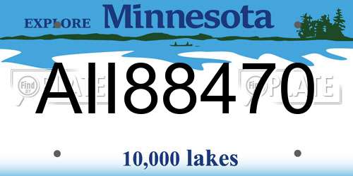 AII88470 Minnesota License Plate