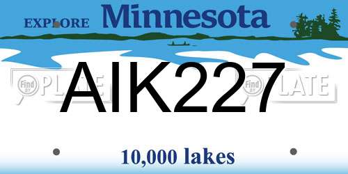 AIK227 Minnesota License Plate