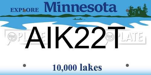 AIK22T Minnesota License Plate