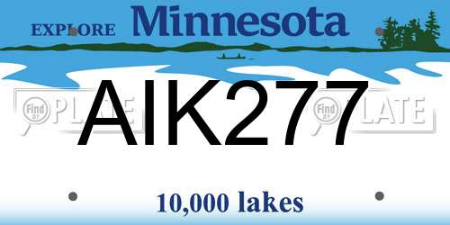 AIK277 Minnesota License Plate