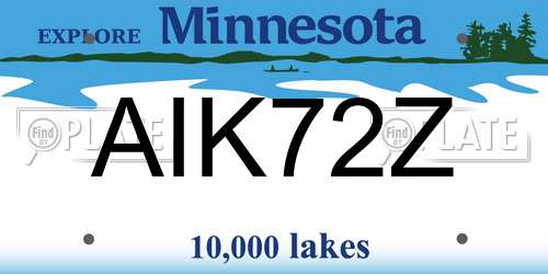 AIK72Z Minnesota License Plate