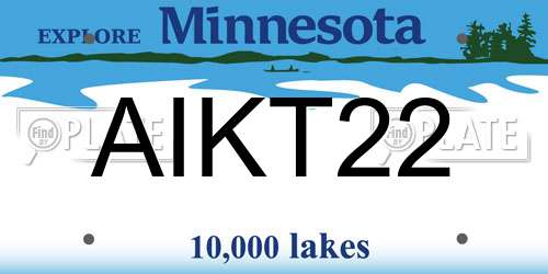 AIKT22 Minnesota License Plate