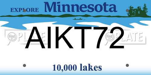 AIKT72 Minnesota License Plate