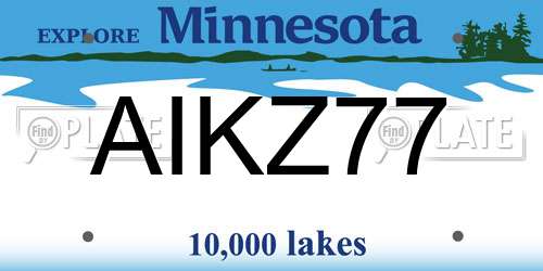 AIKZ77 Minnesota License Plate
