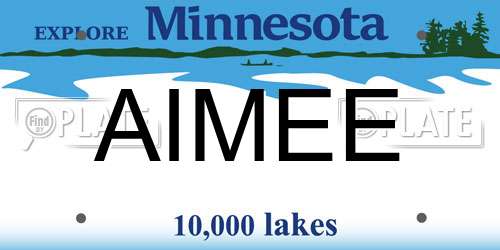AIMEE Minnesota License Plate