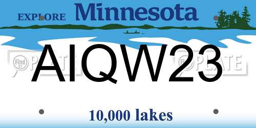 AIQW23 Minnesota License Plate