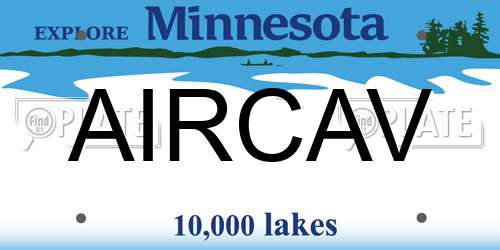 AIRCAV Minnesota License Plate
