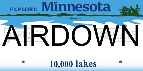 AIRDOWN Minnesota License Plate