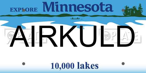 AIRKULD Minnesota License Plate