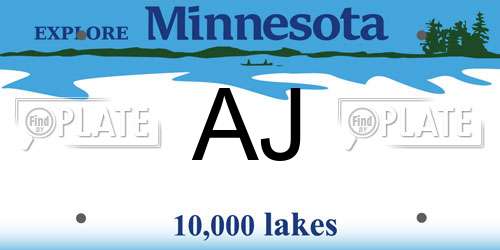 AJ Minnesota License Plate