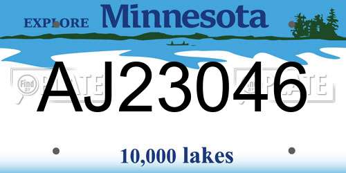 AJ23046 Minnesota License Plate