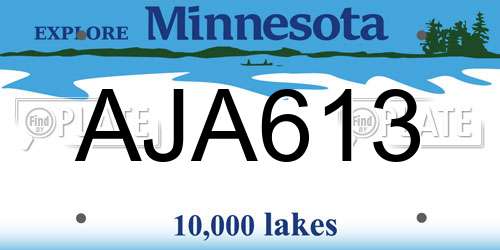AJA613 Minnesota License Plate