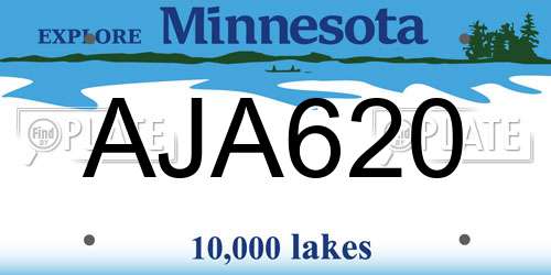 AJA620 Minnesota License Plate