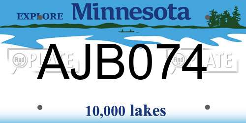 AJB074 Minnesota License Plate