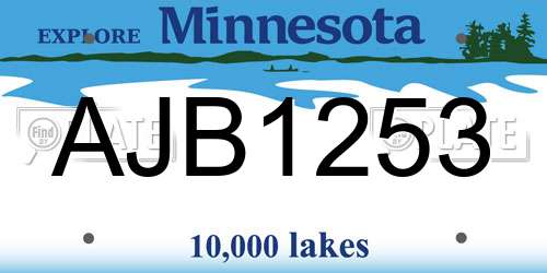 AJB1253 Minnesota License Plate