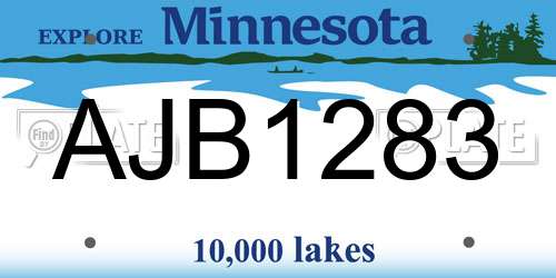 AJB1283 Minnesota License Plate