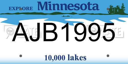 AJB1995 Minnesota License Plate