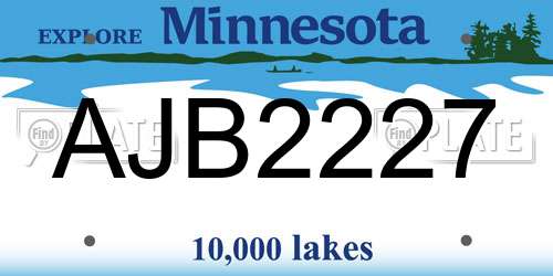 AJB2227 Minnesota License Plate