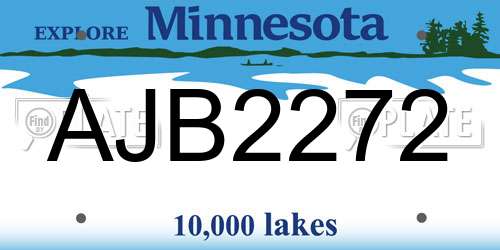 AJB2272 Minnesota License Plate